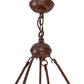 Meyda Lighting Lone Elk 26" 4-Light Rust Inverted Pendant Light With Silver Mica Shade Glass