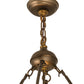 Meyda Lighting Lone Elk 51" 6-Light Antique Copper Inverted Pendant Light With Amber Mica & Greenish Brown Art Shade Glass