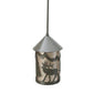 Meyda Lighting Lone Elk 6" Timeless Bronze Lantern Mini Pendant Light With Silver Mica Shade Glass