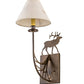 Meyda Lighting Lone Elk 8" Antique Copper Wall Sconce With Ivory Paper Shade