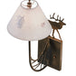 Meyda Lighting Lone Elk 8" Antique Copper Wall Sconce With Ivory Paper Shade