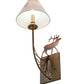 Meyda Lighting Lone Elk 8" Antique Copper Wall Sconce With Ivory Paper Shade