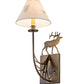 Meyda Lighting Lone Elk 8" Antique Copper Wall Sconce With Ivory Paper Shade