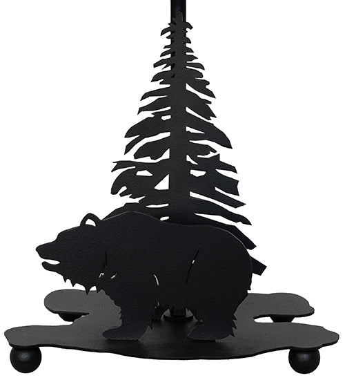 Meyda Lighting Lone Grizzly Bear 10" Textured Black Table Lamp Base
