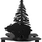 Meyda Lighting Lone Grizzly Bear 15" Textured Black Accent Table Lamp With Green Shade Glass