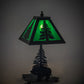 Meyda Lighting Lone Grizzly Bear 15" Textured Black Accent Table Lamp With Green Shade Glass