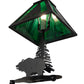 Meyda Lighting Lone Grizzly Bear 15" Textured Black Accent Table Lamp With Green Shade Glass