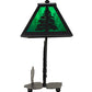 Meyda Lighting Lone Grizzly Bear 15" Textured Black Accent Table Lamp With Green Shade Glass