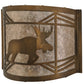 Meyda Lighting Lone Moose 11" Antique Copper Wall Sconce With Silver Mica Shade Glass