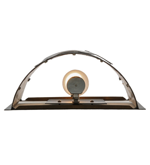 Meyda Lighting Lone Moose 11" Antique Copper Wall Sconce With Silver Mica Shade Glass