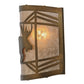 Meyda Lighting Lone Moose 11" Antique Copper Wall Sconce With Silver Mica Shade Glass
