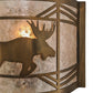 Meyda Lighting Lone Moose 11" Antique Copper Wall Sconce With Silver Mica Shade Glass