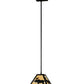 Meyda Lighting Lone Moose 12" Textured Black Mini Pendant Light With Beige Art Shade Glass