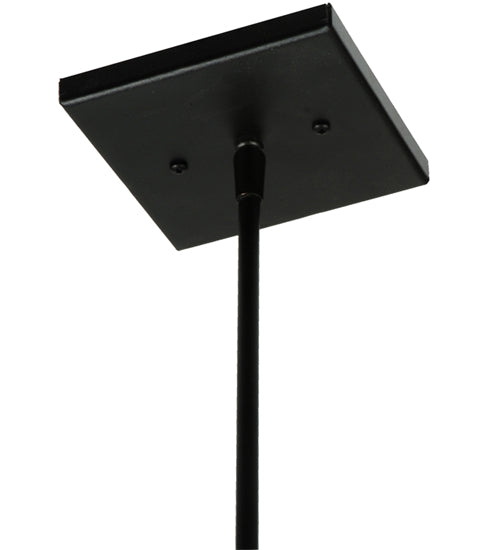 Meyda Lighting Lone Moose 12" Textured Black Mini Pendant Light With Beige Art Shade Glass