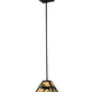 Meyda Lighting Lone Moose 12" Textured Black Mini Pendant Light With Beige Art Shade Glass