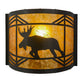 Meyda Lighting Lone Moose 12" Timeless Bronze Wall Sconce With Amber Mica Shade Glass