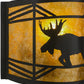 Meyda Lighting Lone Moose 12" Timeless Bronze Wall Sconce With Amber Mica Shade Glass