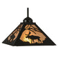 Meyda Lighting Lone Moose 14" Textured Black Mini Pendant Light With Silver Mica Shade Glass