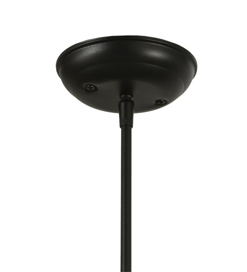 Meyda Lighting Lone Moose 14" Textured Black Mini Pendant Light With Silver Mica Shade Glass