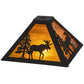 Meyda Lighting Lone Moose 16" Oil Rubbed Bronze Frame With Honey Amber Art Shade Glass