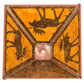 Meyda Lighting Lone Moose 16" Rust Frame With Amber Mica Shade Glass