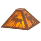 Meyda Lighting Lone Moose 16" Rust Frame With Amber Mica Shade Glass