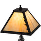 Meyda Lighting Lone Moose 16" Textured Black Accent Table Lamp With Beige Art Shade Glass
