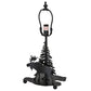 Meyda Lighting Lone Moose 16" Textured Black Accent Table Lamp With Beige Art Shade Glass