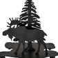 Meyda Lighting Lone Moose 16" Textured Black Accent Table Lamp With Beige Art Shade Glass