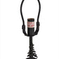 Meyda Lighting Lone Moose 16" Textured Black Accent Table Lamp With Beige Art Shade Glass
