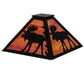 Meyda Lighting Lone Moose 17" Textured Black Frame With Orange Art Shade Glass