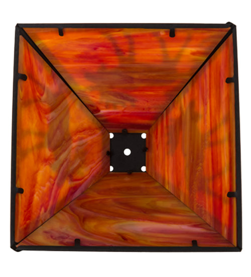 Meyda Lighting Lone Moose 17" Textured Black Frame With Orange Art Shade Glass