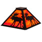 Meyda Lighting Lone Moose 17" Textured Black Frame With Orange Art Shade Glass