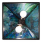 Meyda Lighting Lone Moose 18" 2-Light Textured Black Pendant Light With Blue Green Shade Glass