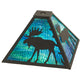 Meyda Lighting Lone Moose 18" Textured Black Frame With Blue Green Shade Glass
