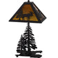 Meyda Lighting Lone Moose 21" 2-Light Oil Rubbed Bronze Table Lamp With Honey Amber Art Shade Glass and Lighted Base