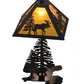 Meyda Lighting Lone Moose 21" 2-Light Oil Rubbed Bronze Table Lamp With Honey Amber Art Shade Glass and Lighted Base