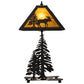 Meyda Lighting Lone Moose 21" 2-Light Oil Rubbed Bronze Table Lamp With Honey Amber Art Shade Glass and Lighted Base