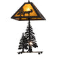 Meyda Lighting Lone Moose 21" 2-Light Oil Rubbed Bronze Table Lamp With Honey Amber Art Shade Glass and Lighted Base