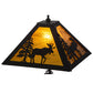 Meyda Lighting Lone Moose 21" 2-Light Oil Rubbed Bronze Table Lamp With Honey Amber Art Shade Glass and Lighted Base