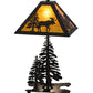Meyda Lighting Lone Moose 21" 2-Light Oil Rubbed Bronze Table Lamp With Honey Amber Art Shade Glass and Lighted Base