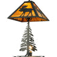 Meyda Lighting Lone Moose 21" 2-Light Textured Black Table Lamp With Beige Shade Glass