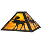 Meyda Lighting Lone Moose 21" 2-Light Textured Black Table Lamp With Beige Shade Glass