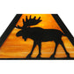 Meyda Lighting Lone Moose 21" 2-Light Textured Black Table Lamp With Beige Shade Glass