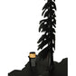 Meyda Lighting Lone Moose 21" 2-Light Textured Black Table Lamp With Beige Shade Glass
