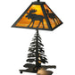 Meyda Lighting Lone Moose 21" 2-Light Textured Black Table Lamp With Beige Shade Glass