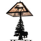 Meyda Lighting Lone Moose 21" 2-Light Textured Black Table Lamp With Silver Mica Shade Glass