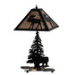 Meyda Lighting Lone Moose 21" 2-Light Textured Black Table Lamp With Silver Mica Shade Glass
