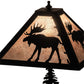 Meyda Lighting Lone Moose 21" 2-Light Textured Black Table Lamp With Silver Mica Shade Glass