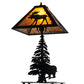 Meyda Lighting Lone Moose 228788 21" 2-Light Textured Black Table Lamp With Silver Mica Shade Glass